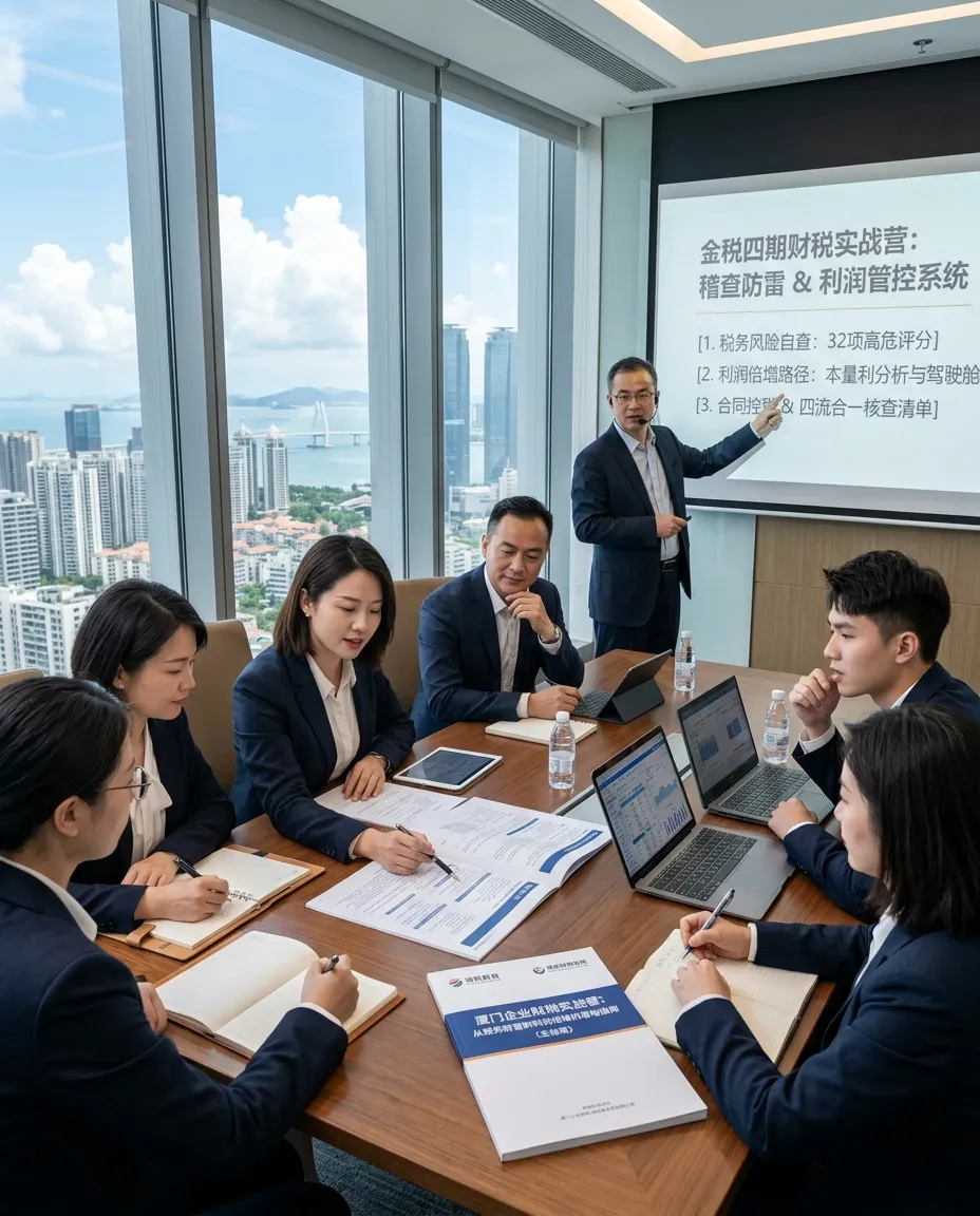 厦门领航教育财税实战营现场教学与实战工具包展示